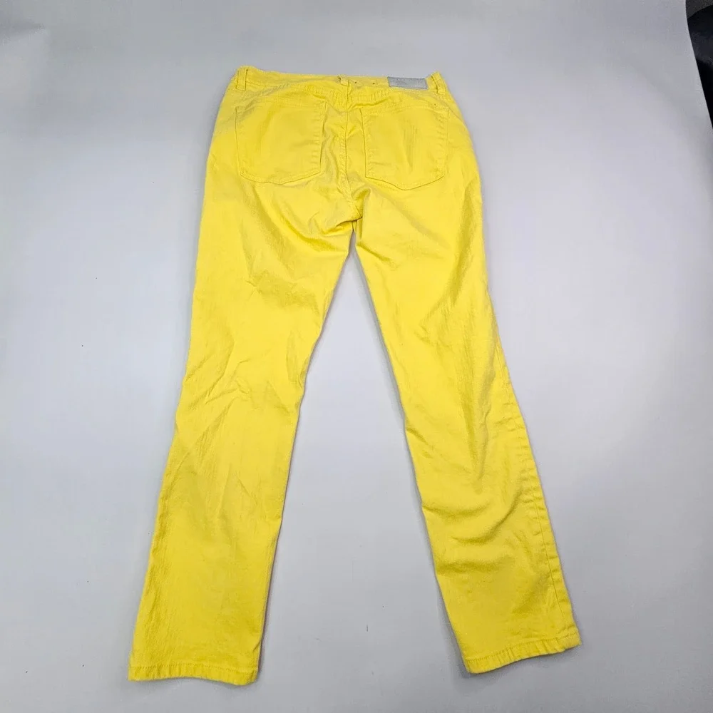 Lauren Jeans Co Ralph Lauren Pants Women 8 Yellow Straight Leg Cotton Blend